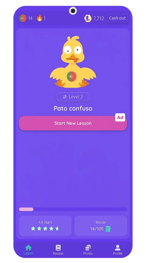 Lingoodie lesson screen